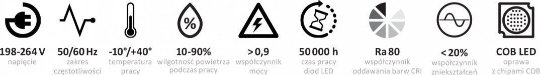 micoled oświetlenie em biuro downlight cechy